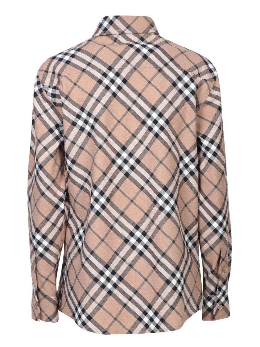 Burberry Beige Classic Collar Shirts