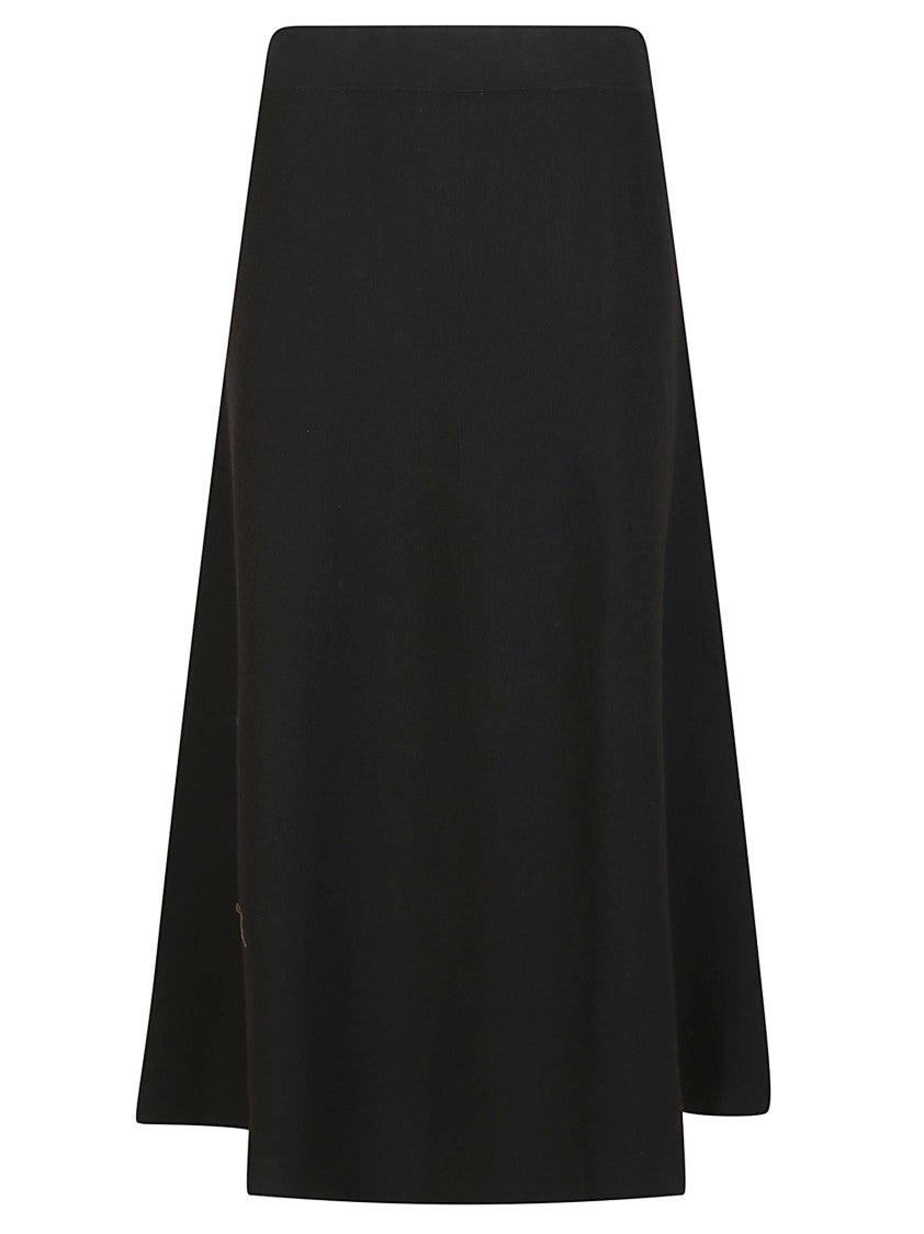 P.A.R.O.S.H. A-Line Wool Blend Knit Skirt With Elastic Waist