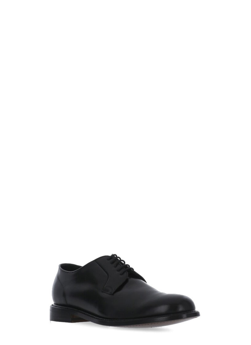 Berwick 1707 Black Smooth Leather Lace-Up Brogues