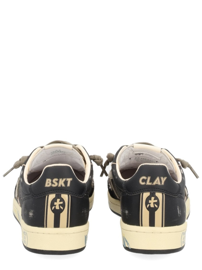 Premiata Perforated Low-Top Sneakers With Contrasting Logo Detail