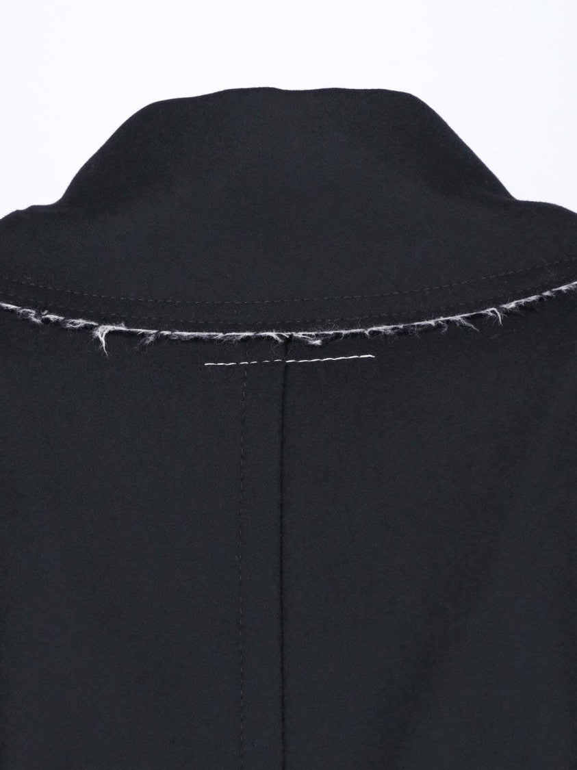 Mm6 By Maison Margiela Black Double-Breasted Wool Coat