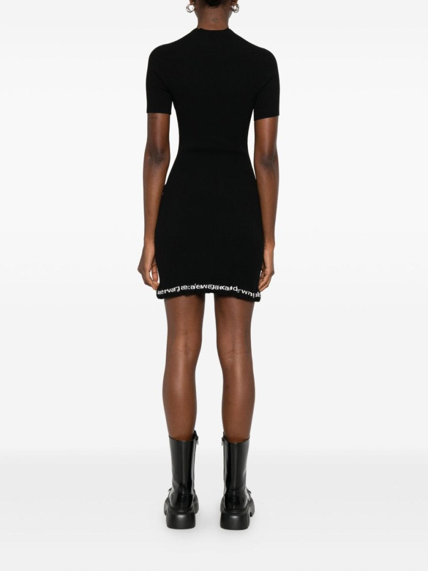 Alexander Wang Form-Fitting Mini Dress With High Neckline