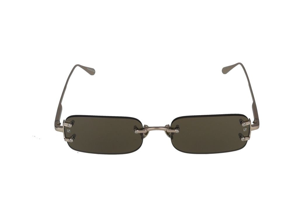 Linda Farrow Gold Rimless Rectangular Sunglasses