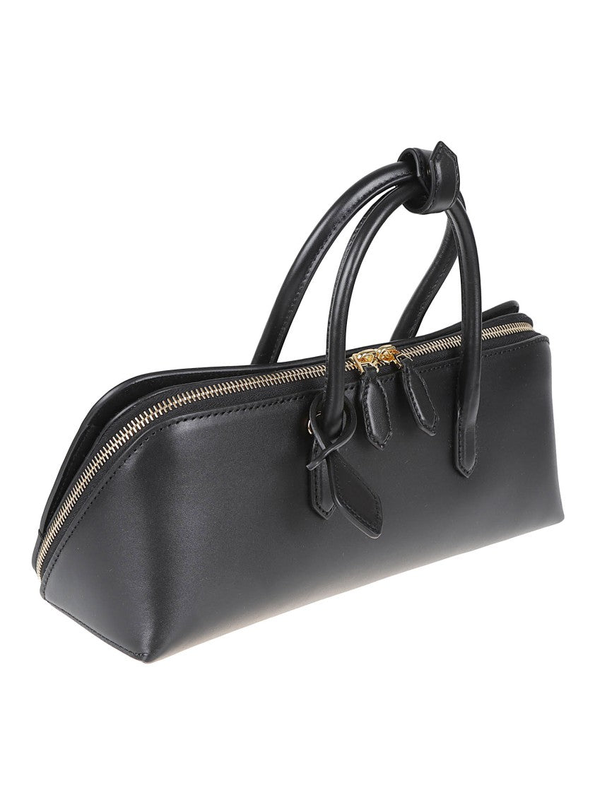Alaïa Sleek Rectangular Black Leather Bag With Gold-Tone Zipper