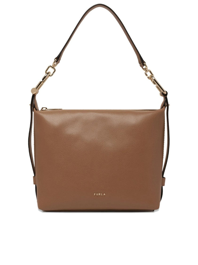 Furla Tonie Mini Hobo Structured Smooth Leather Bag