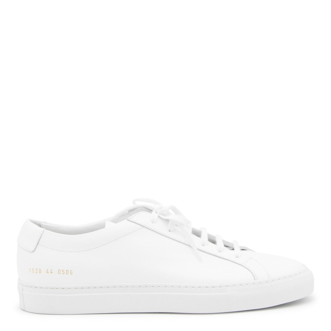 Common Projects Minimalist White Leather Sneakers With Refined Gold Detail