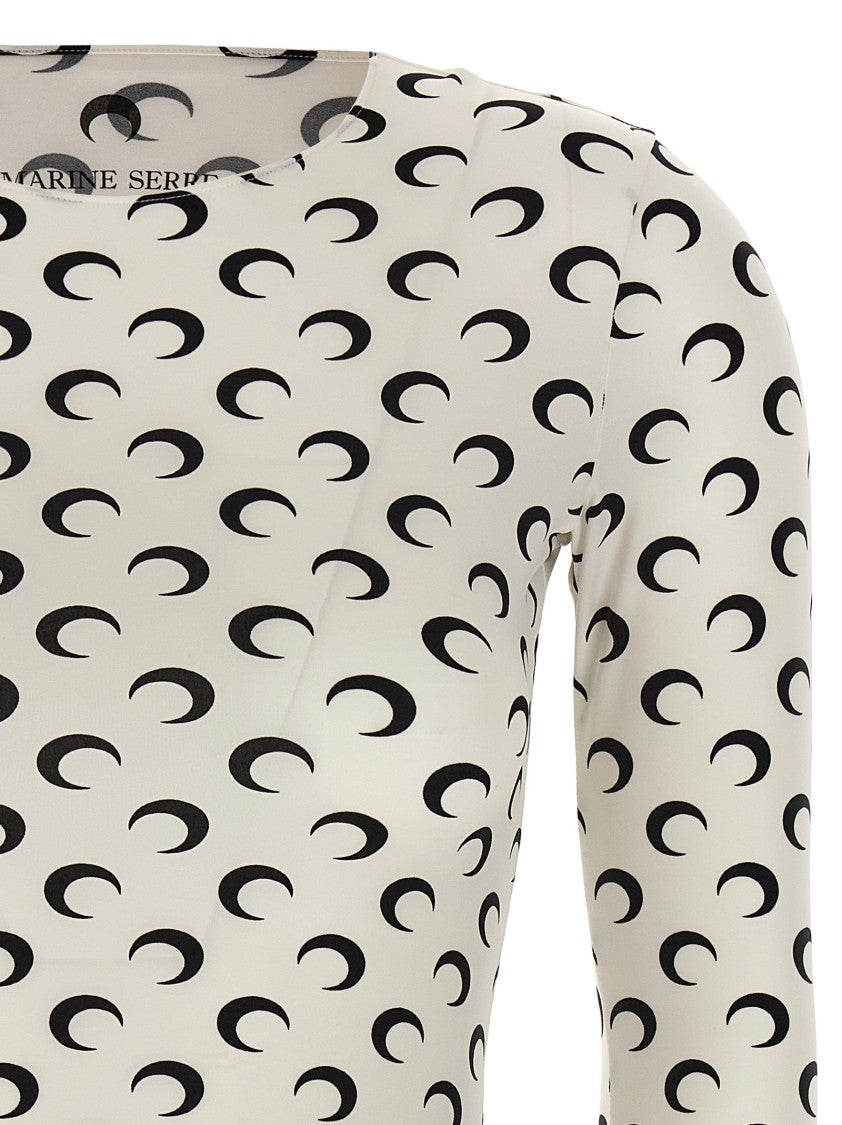 Marine Serre 'Moon Printed Jersey Second Skin' T-Shirt