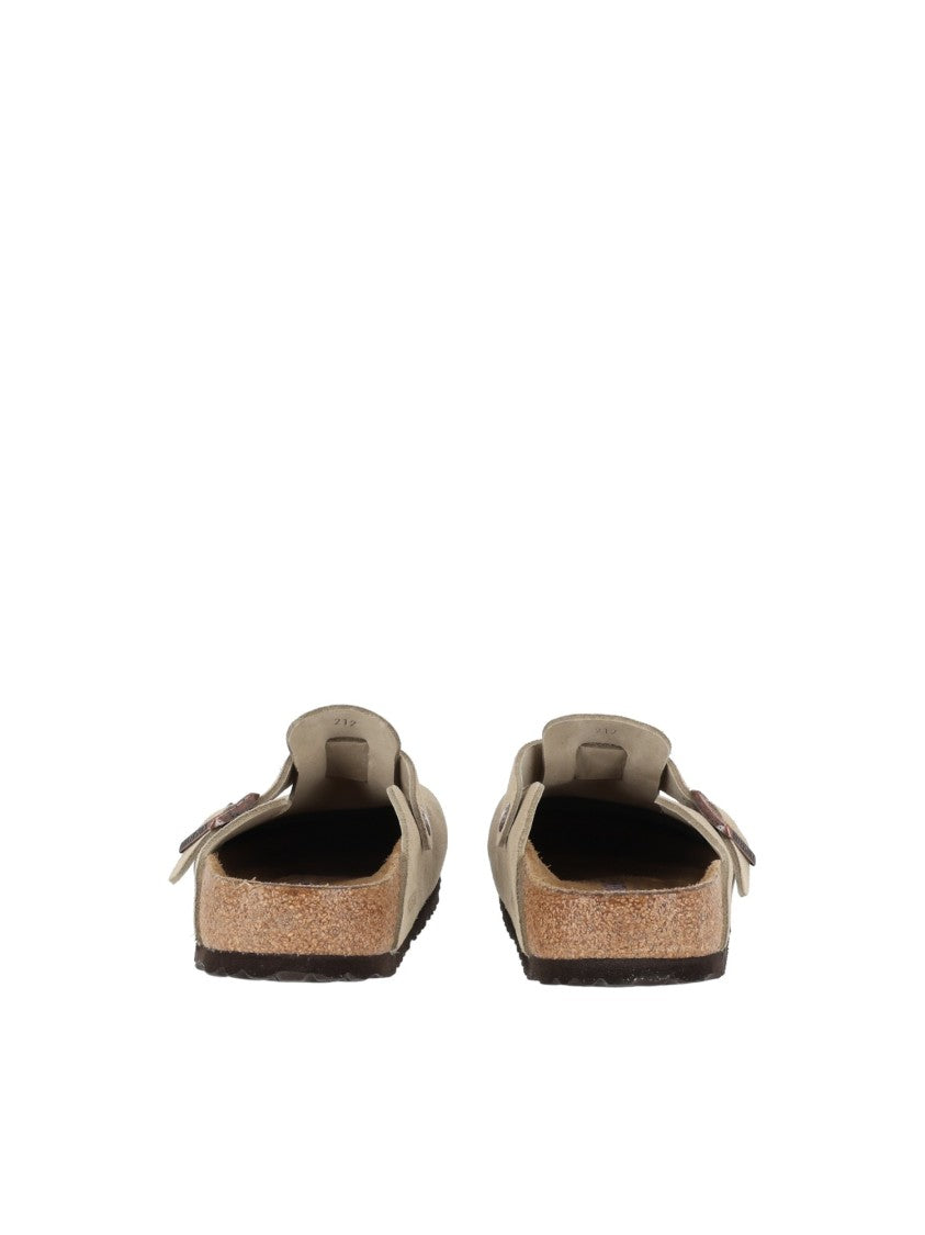 Birkenstock Taupe Boston Sfb Suede Sandals