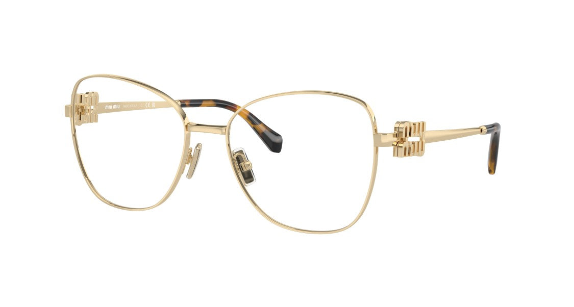 Miu Miu 0Mu 50Xv Oversized Gold Metal Frame Eyeglasses