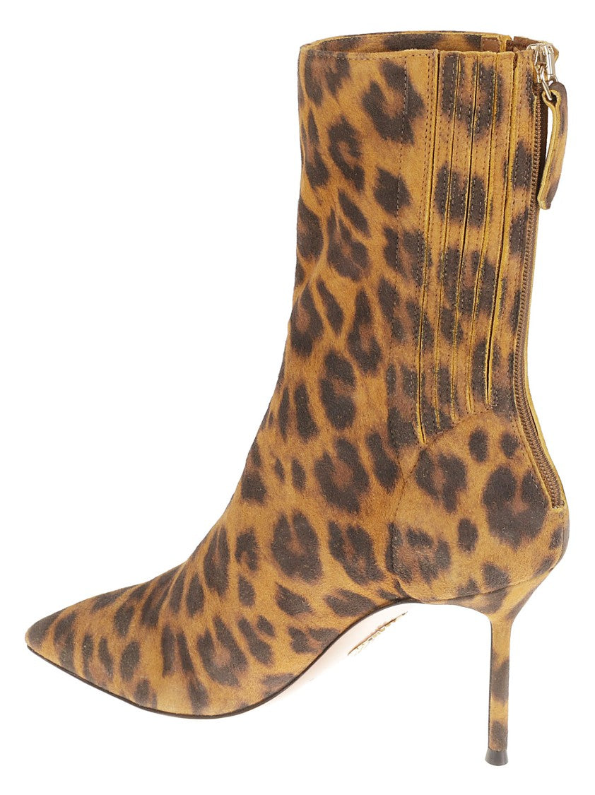Aquazzura Leopard Print Ankle Boots