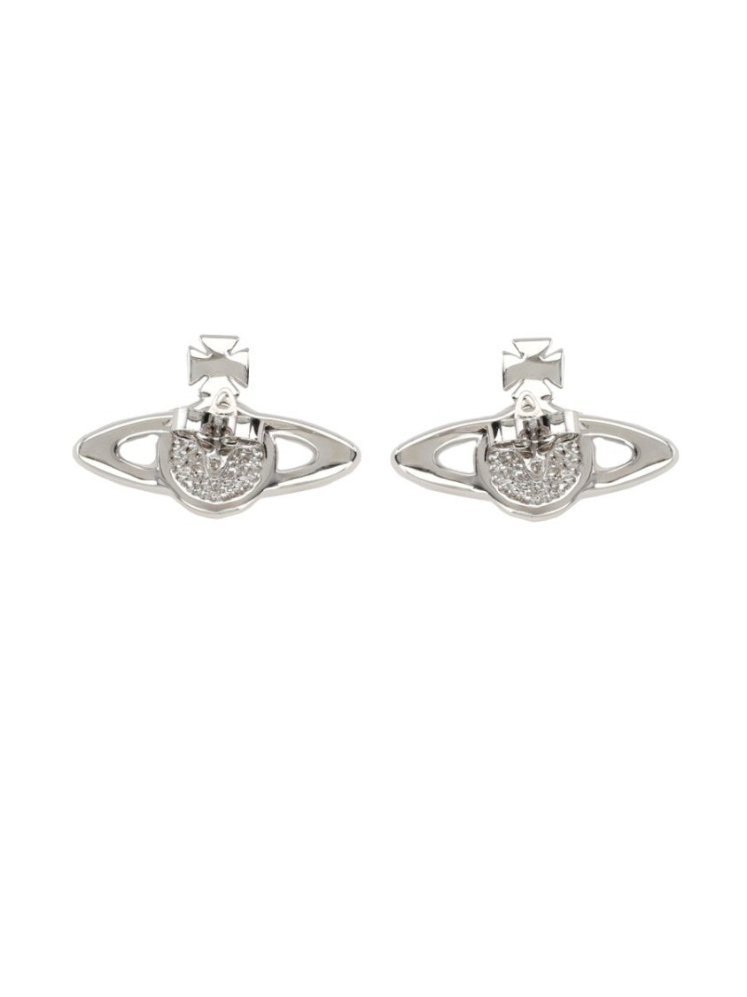 Vivienne Westwood Intricate Silver-Tone Planet Stud Earrings With Textured Detailing