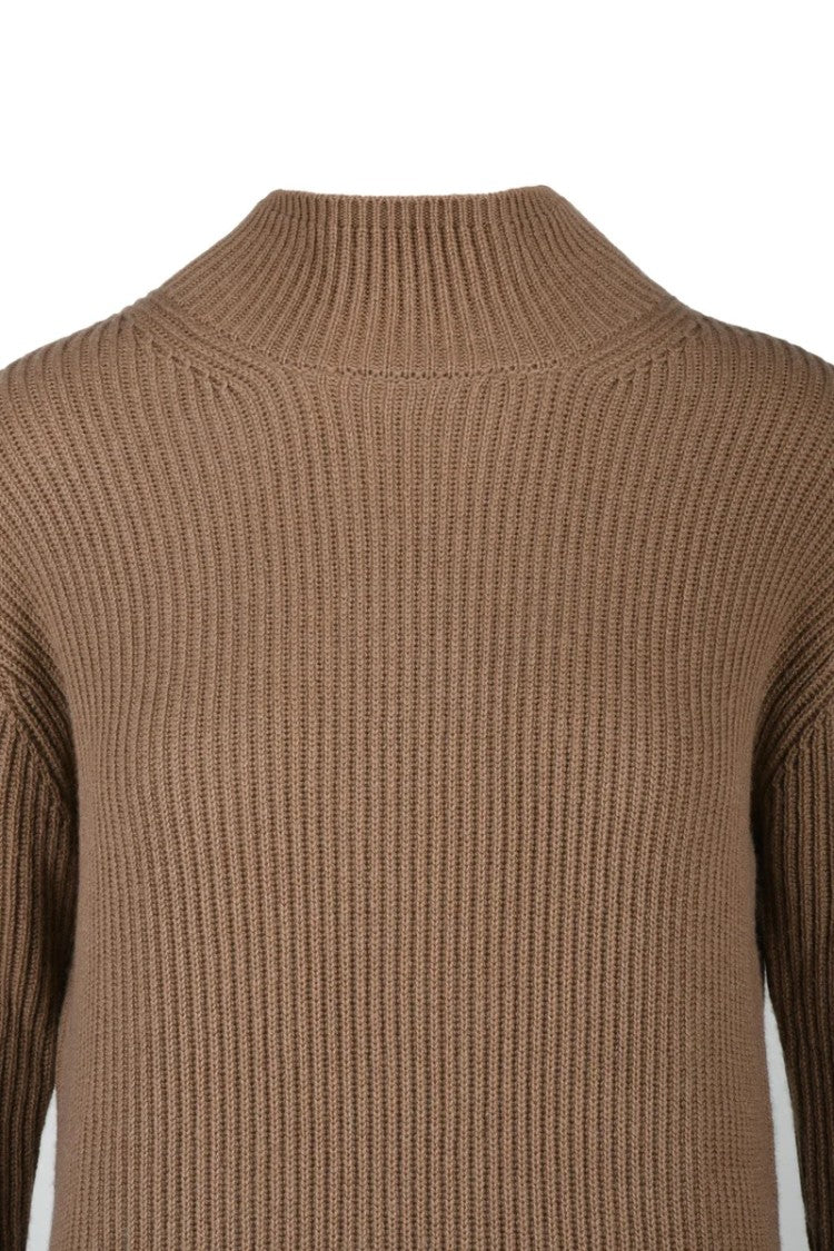 Max Mara Long Dress In Wool And Cashmere - Brown