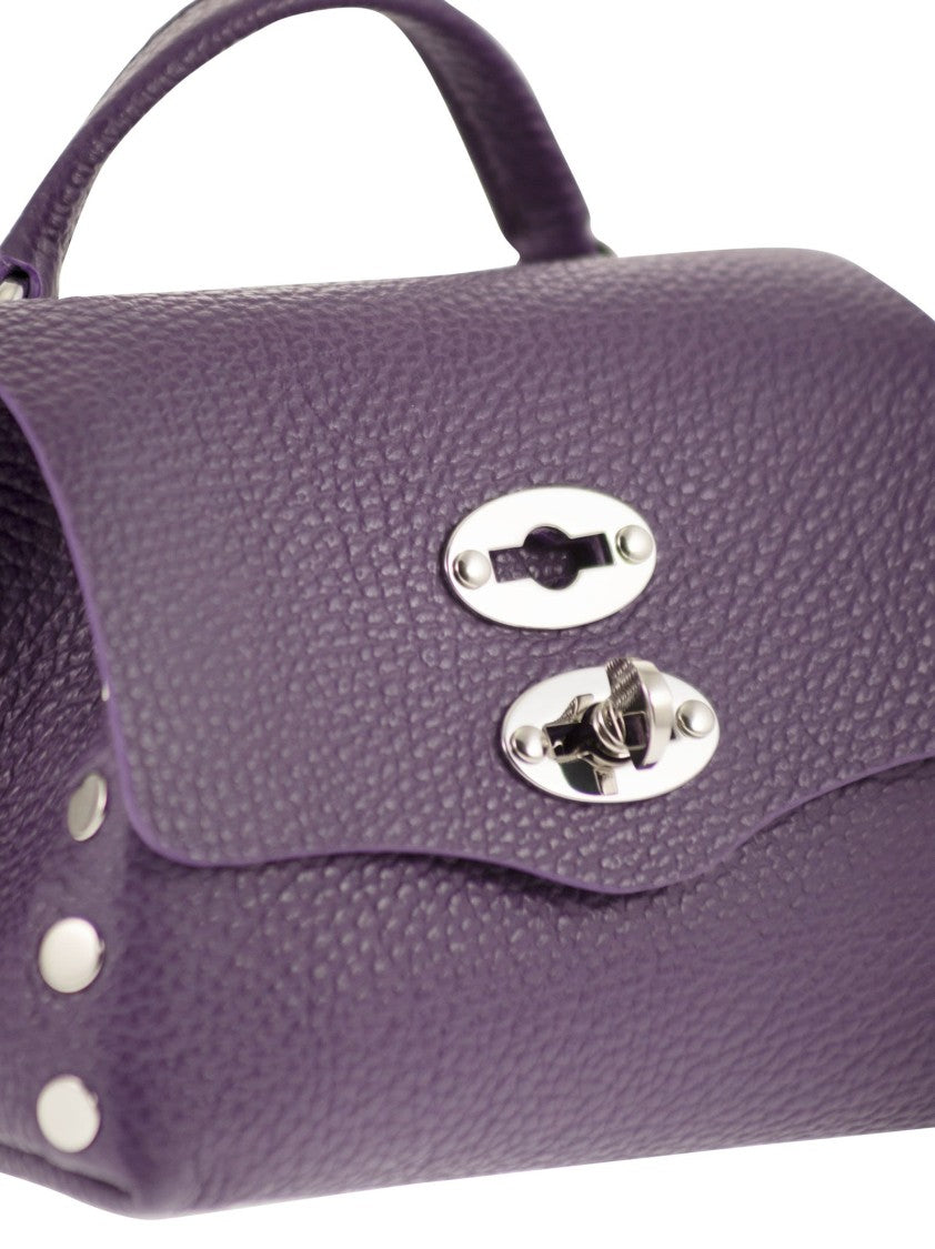 Zanellato Structured Grained Calfskin Shoulder Bag With Double Clasp