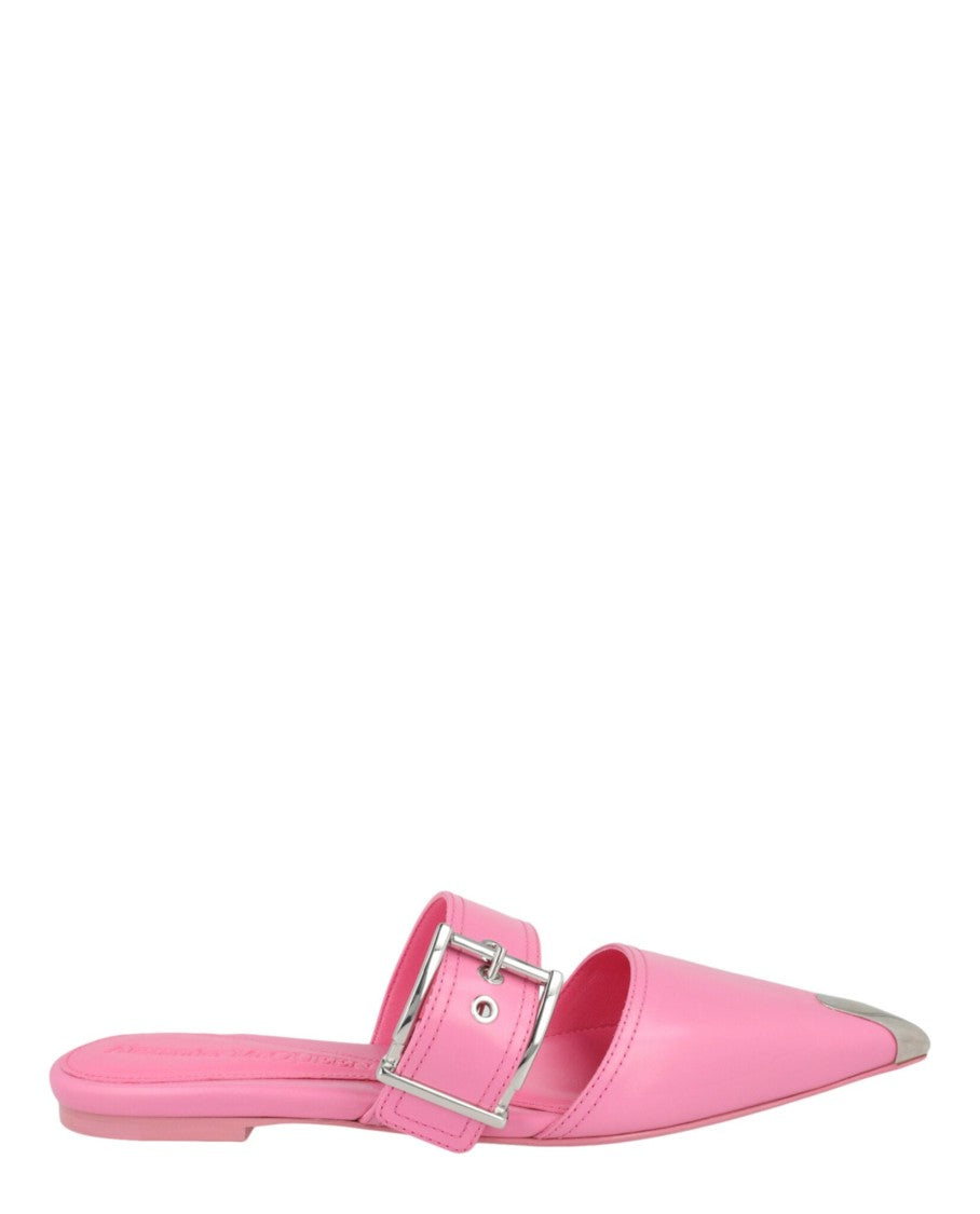 Alexander Mcqueen Buckle Leather Mules