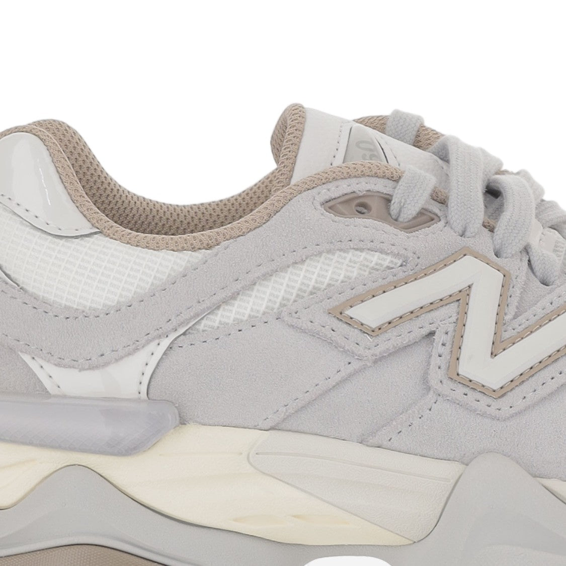 New Balance Gray 9060 Layered Leather Panel Sneakers