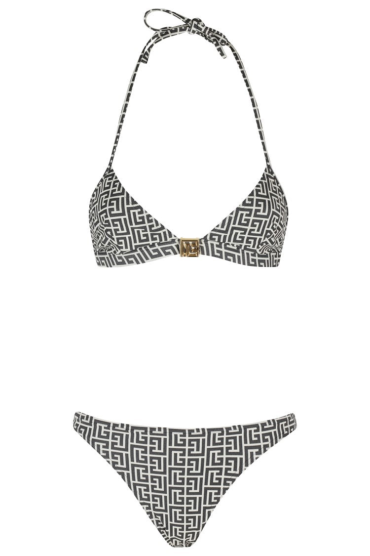 Balmain Triangle Bikini - Black/Ivory