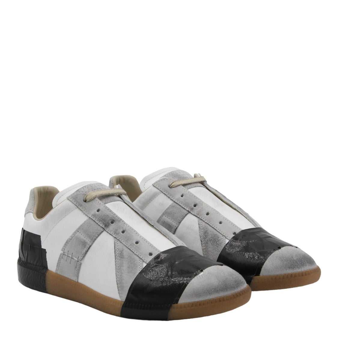 Maison Margiela Low-Top Sneakers With Suede Overlays