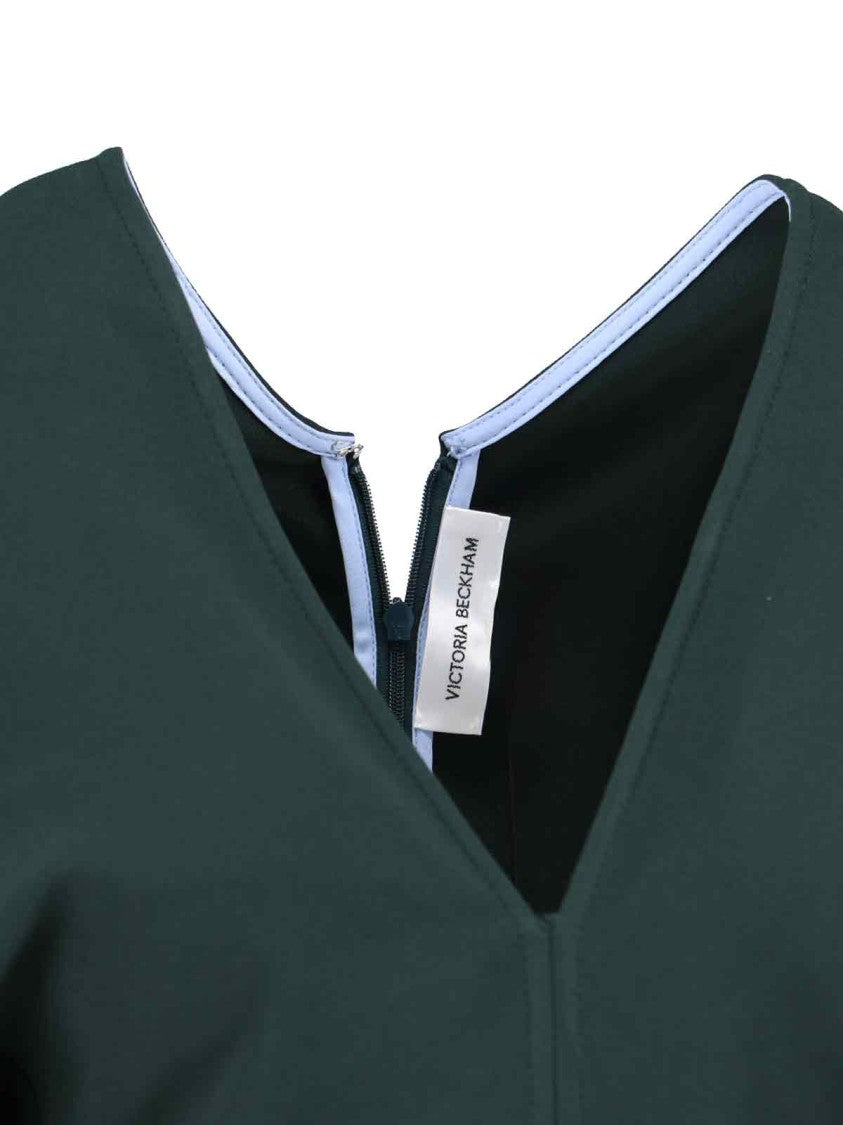 Victoria Beckham Draped Midi Dress Green