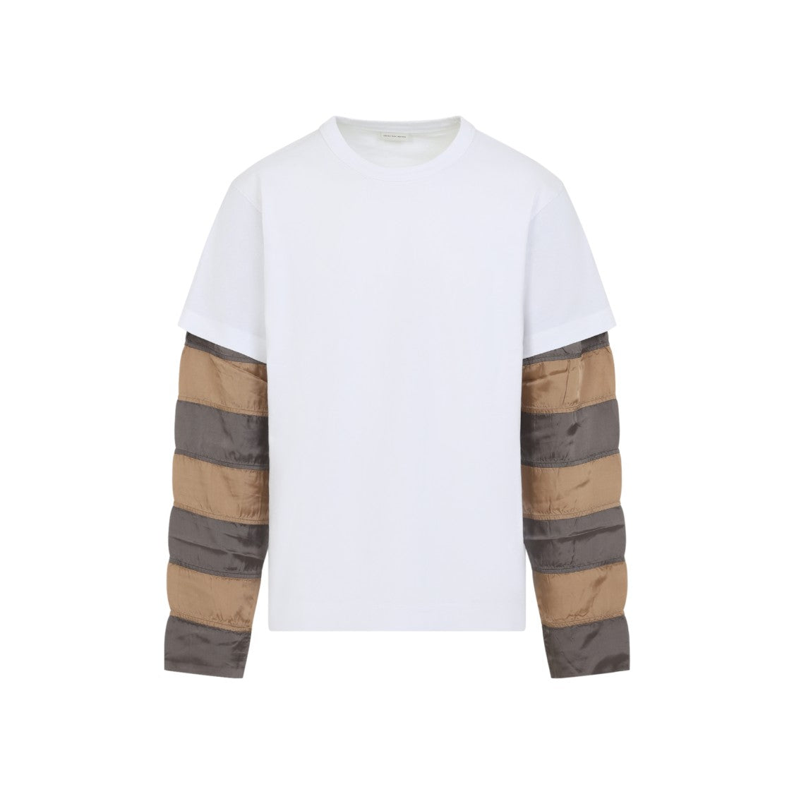 Dries Van Noten White T-Shirt With Unique Layered Sleeve Design