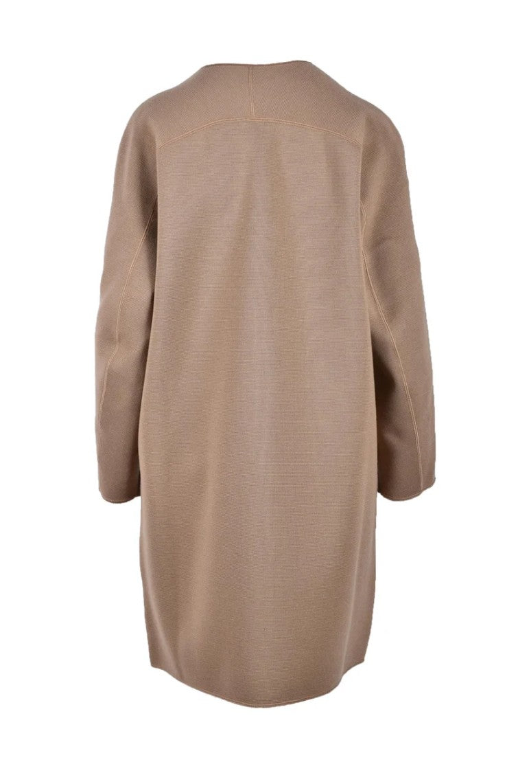 Fuzzi Virgin Wool Coat - Beige