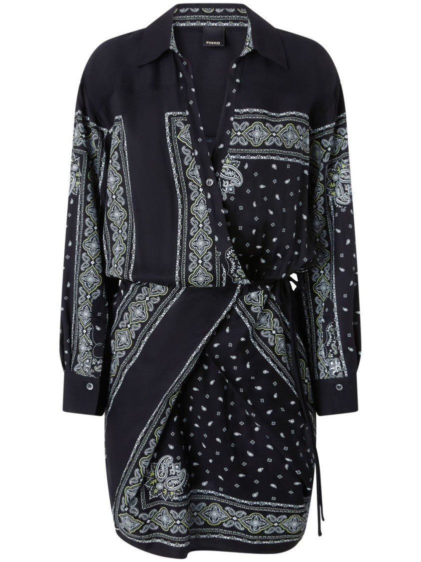 Pinko Mesopotamia Dress With Side Tie Fastening