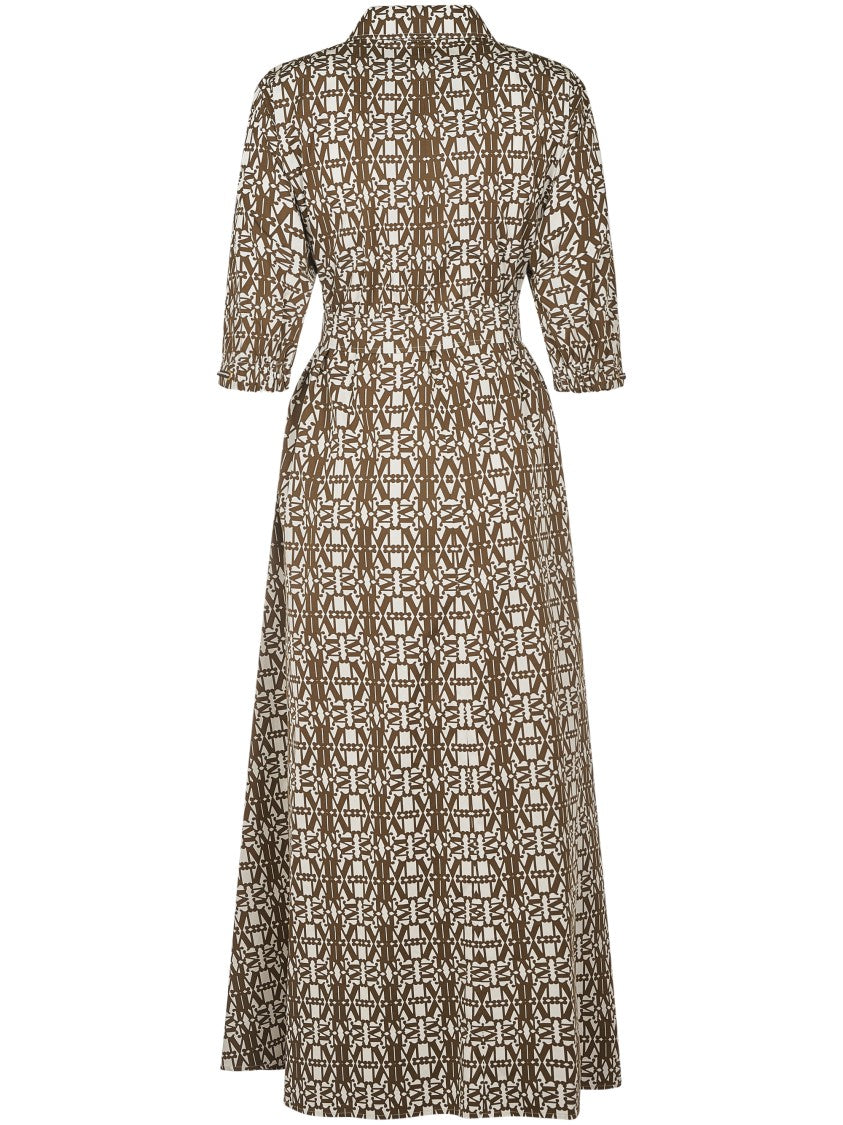 Max Mara Geometric Pattern Maxi Dress