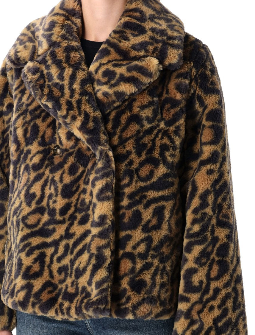 A.P.C. Leopard-Print Faux Fur Johanna Coat