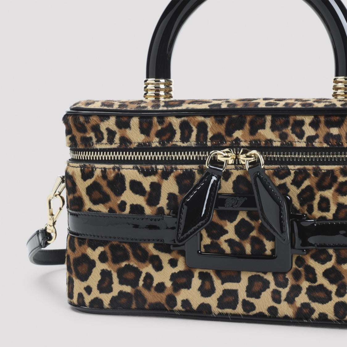 Roger Vivier Structured Rectangular Handbag With Bold Leopard Print