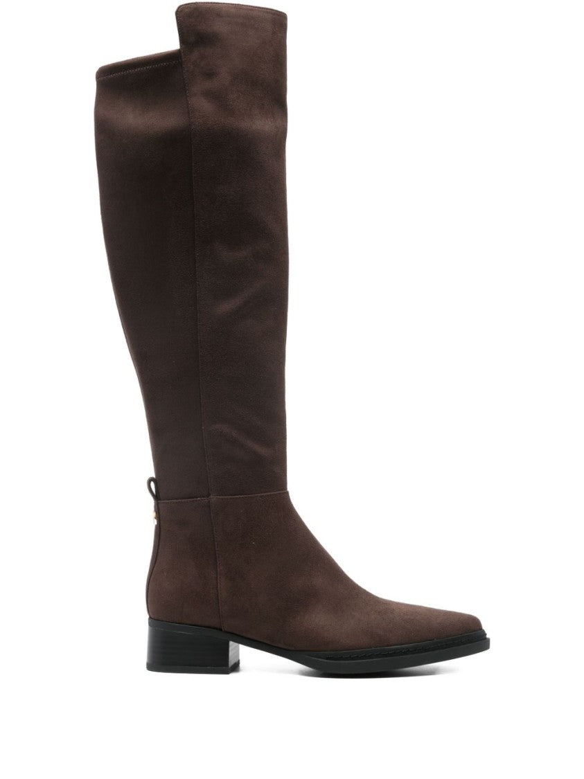 Michael Kors Knee-High Brown Ankle Boots With Pointed Toe