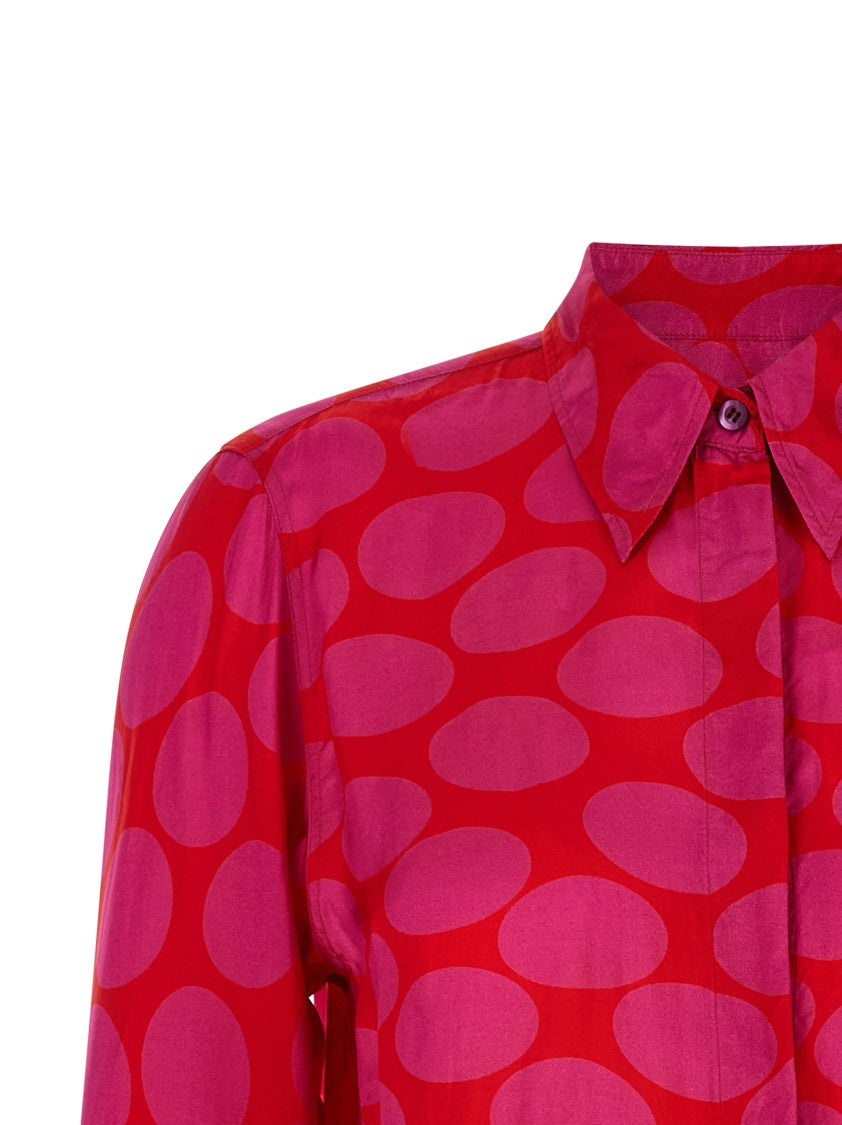 Dries Van Noten 'Chowy' Polka Dot Wrinkled Viscose Shirt