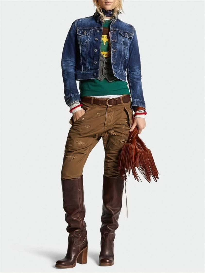 Dsquared2 Cropped Denim Jacket