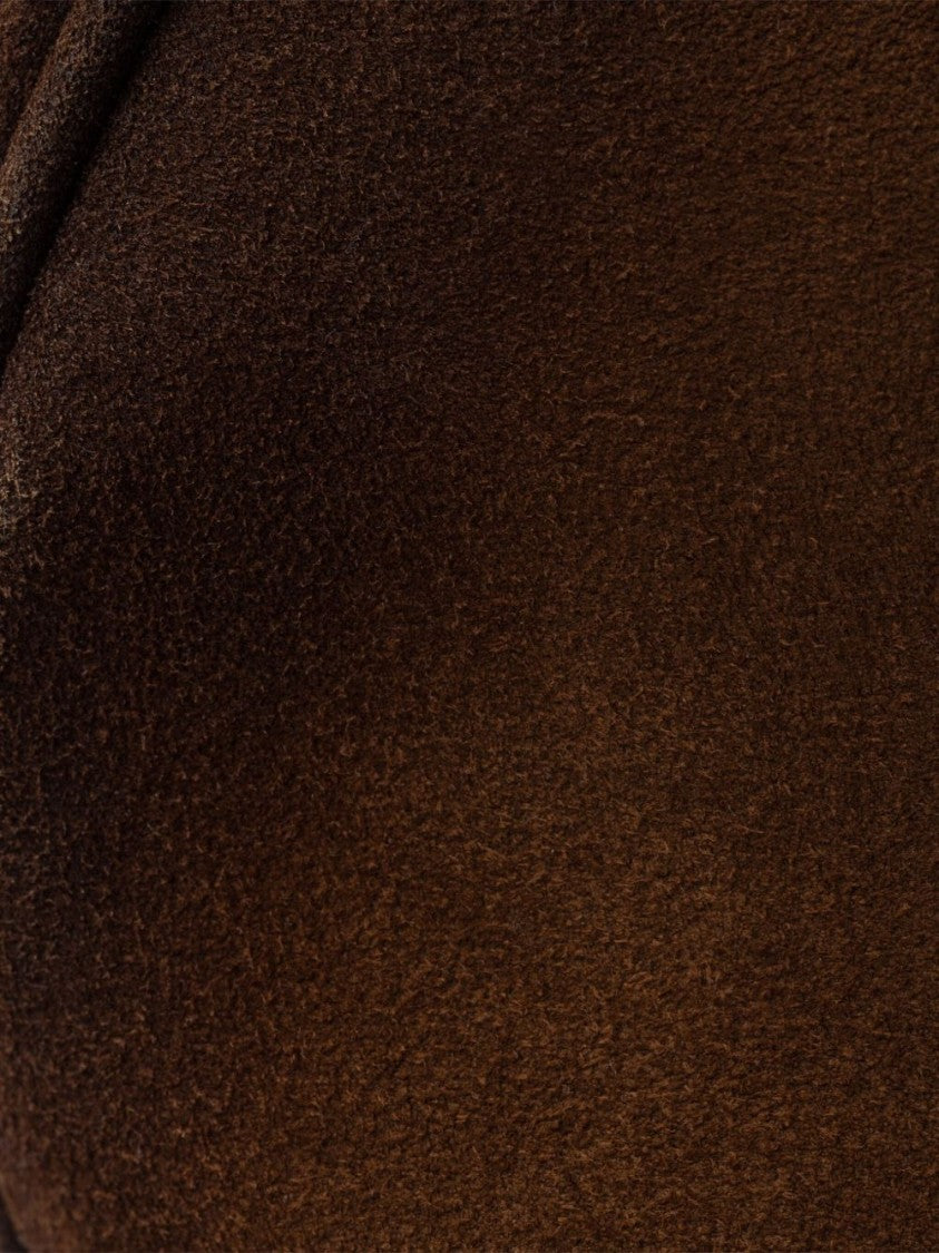 Prada Medium Suede Bowling Bag With Metal Hardware And Nappa Leather Interior