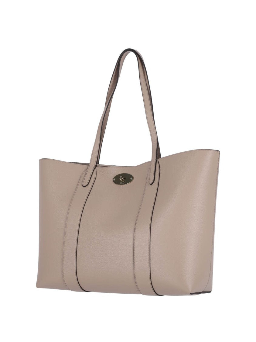 Mulberry Taupe Bayswater Hammered Leather Tote Bag
