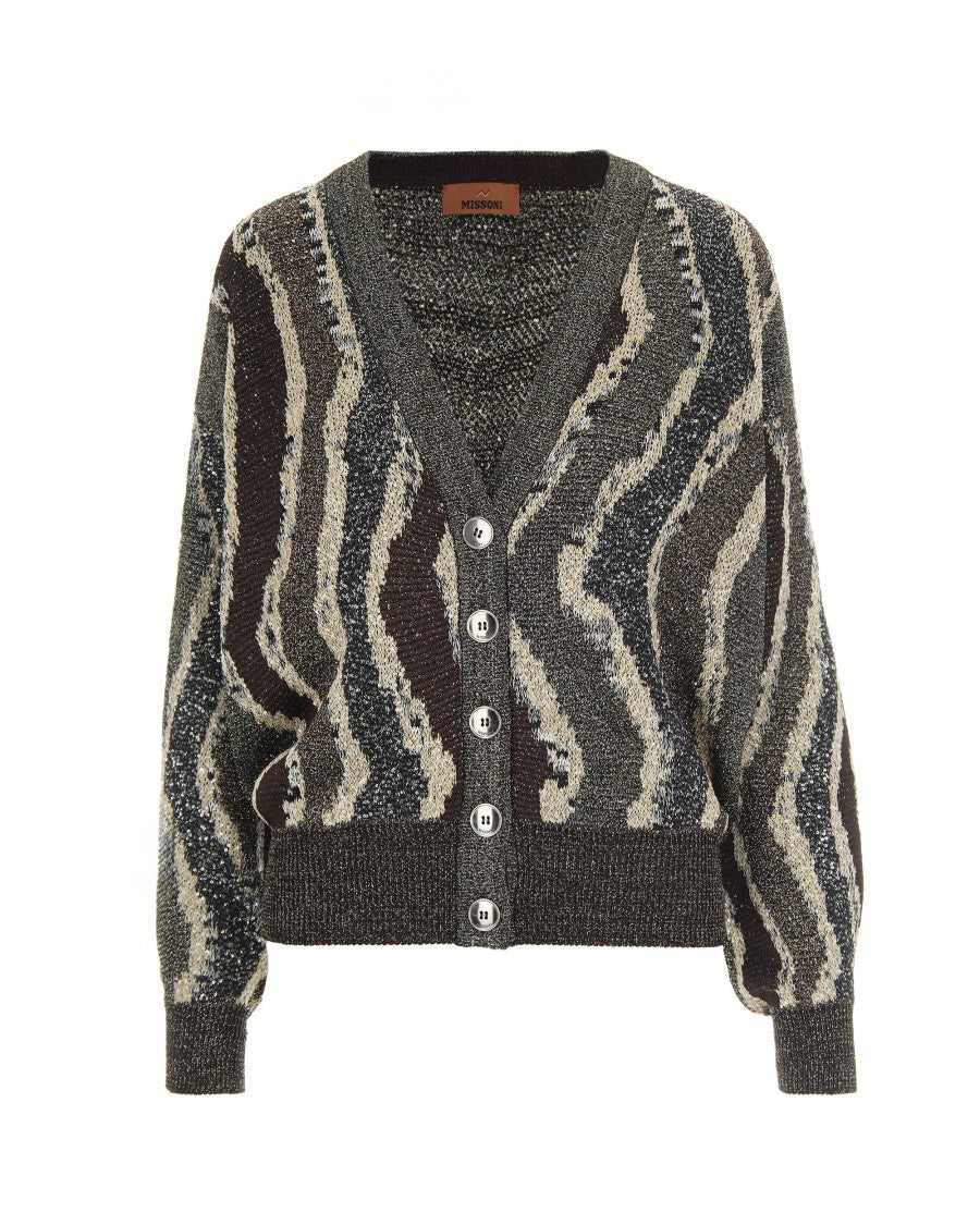 Missoni Boxy Cardigan With Multicolor Sequins