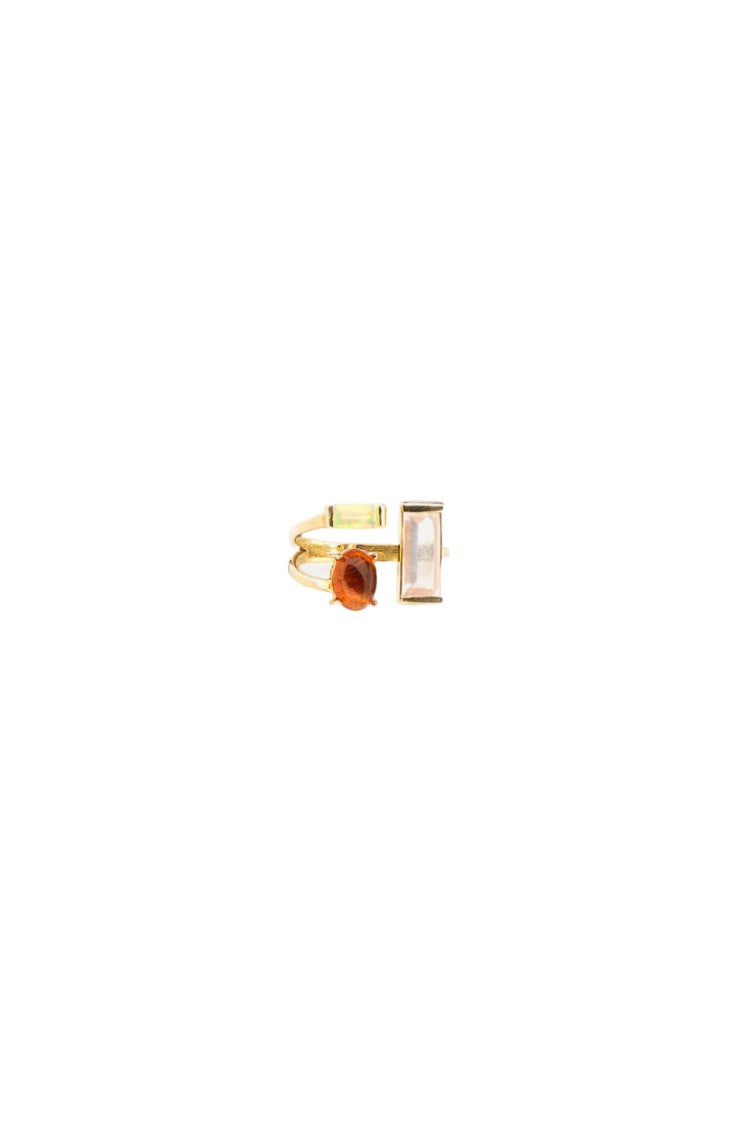 Aliita Yellow Gold Doble Baguette Ring