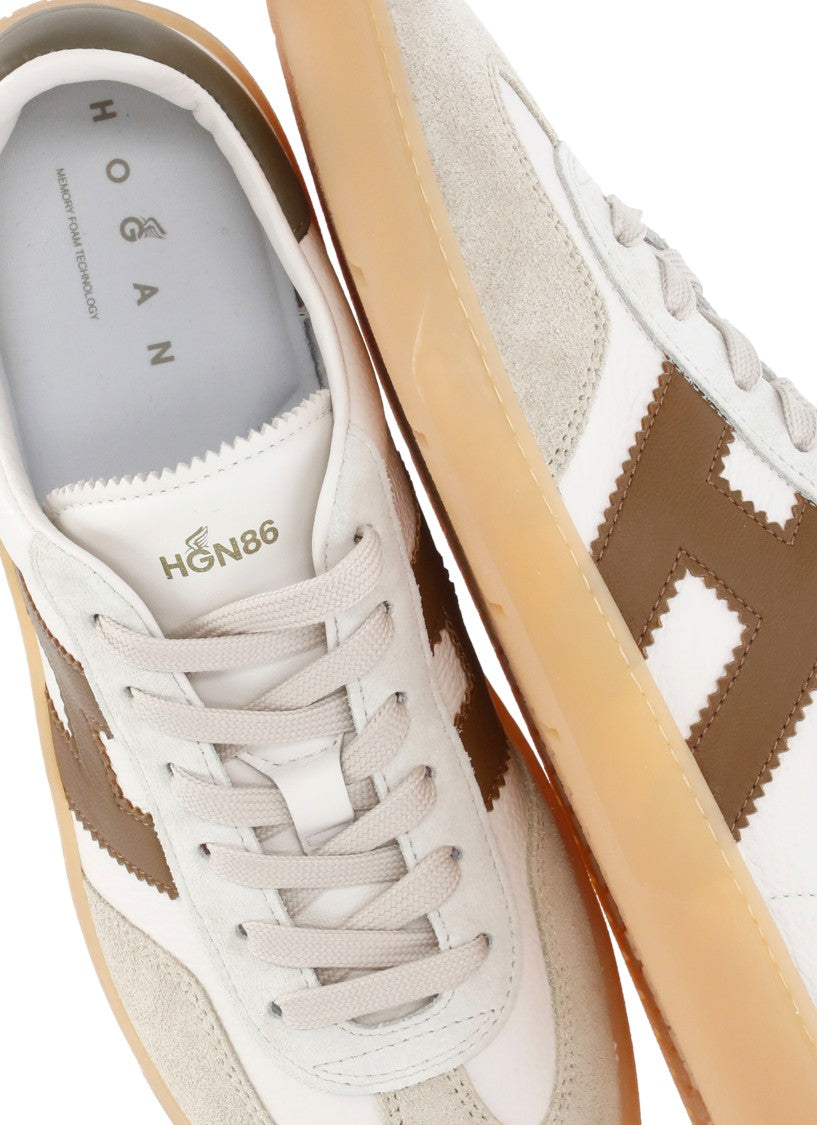 Hogan White Cool Suede-Blend Sneakers