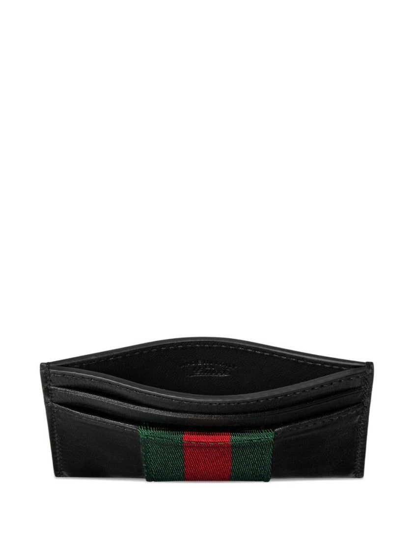 Gucci Striped Rectangular Calfskin Leather Wallet
