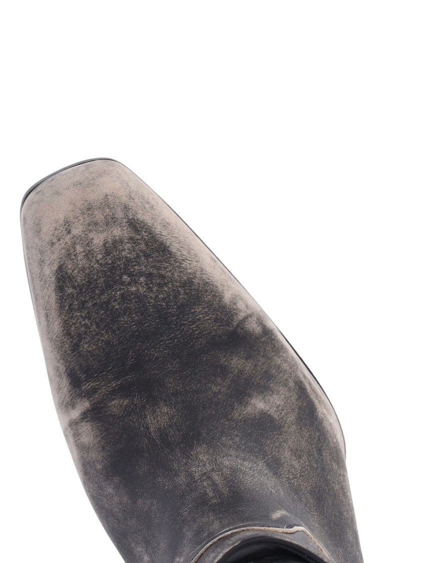 Balenciaga Memphis Square Toe Leather Boots