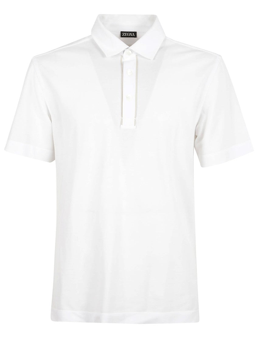 Zegna Classic Short-Sleeve Polo Shirt With Textured Weave