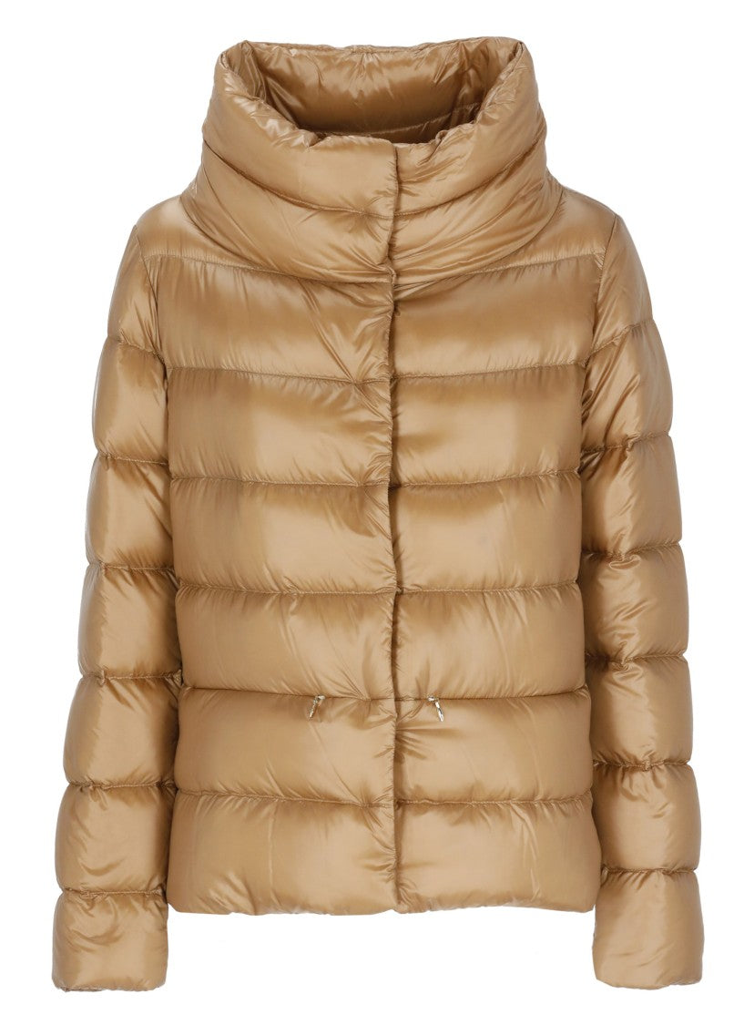 Herno Brown High Neck Quilted Down Jacket