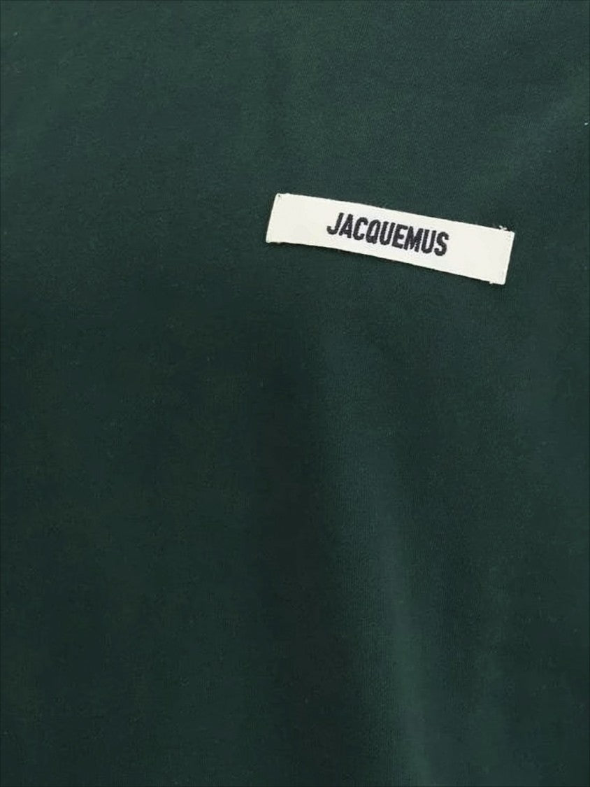 Jacquemus Dark Green Cotton Hooded Sweatshirt With Minimalist Design