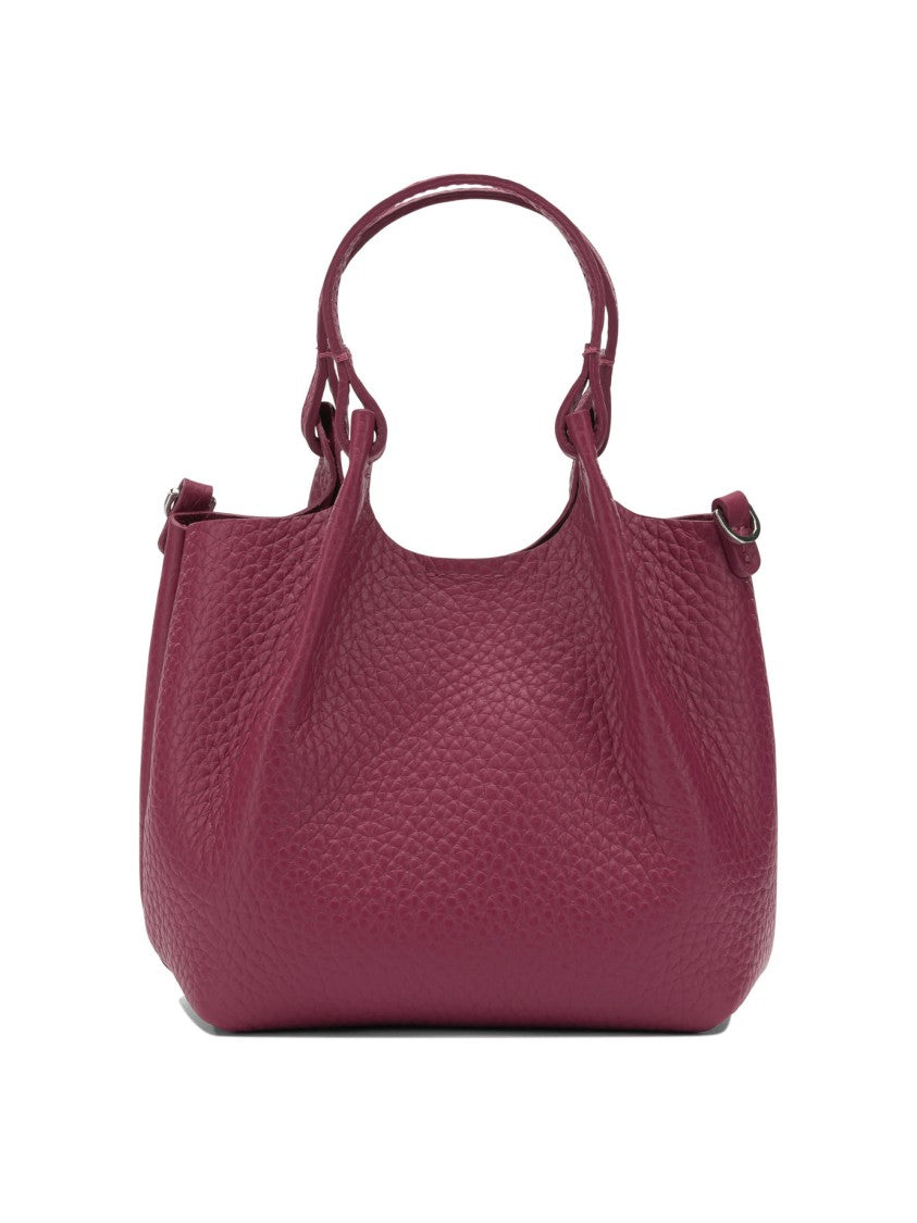 Gianni Chiarini Textured Fuchsia Leather Shoulder Bag With Knot Details