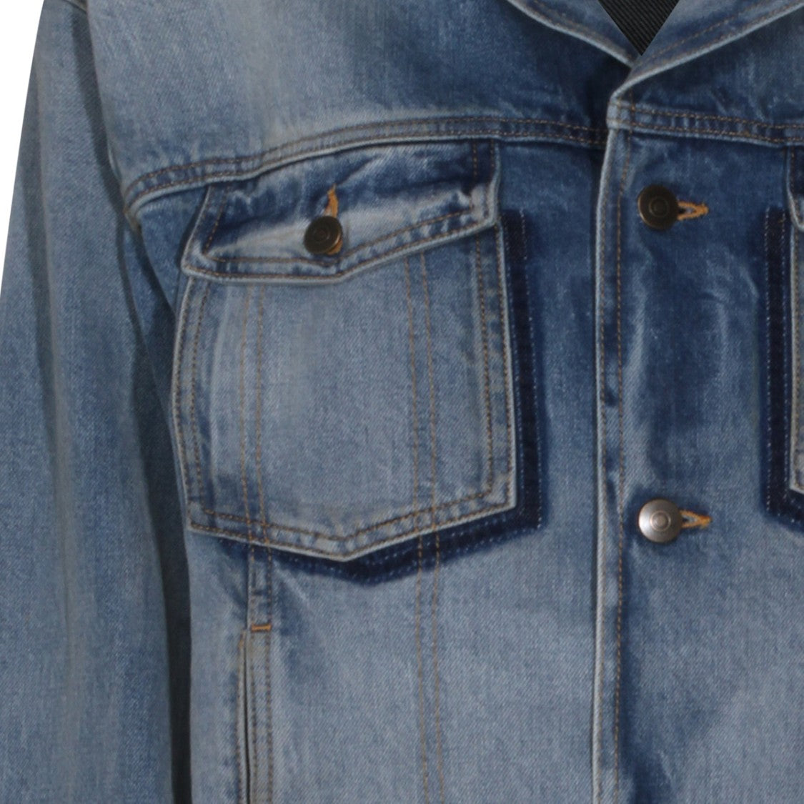 Maison Margiela Light Blue Denim Jacket With Distressed Details