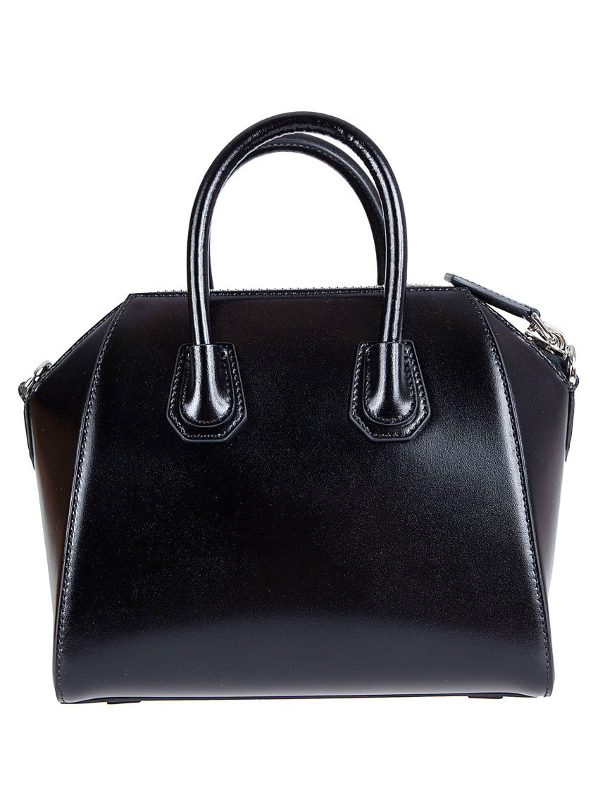 Givenchy Structured Calf Leather Handbag With Adjustable Shoulder Strap