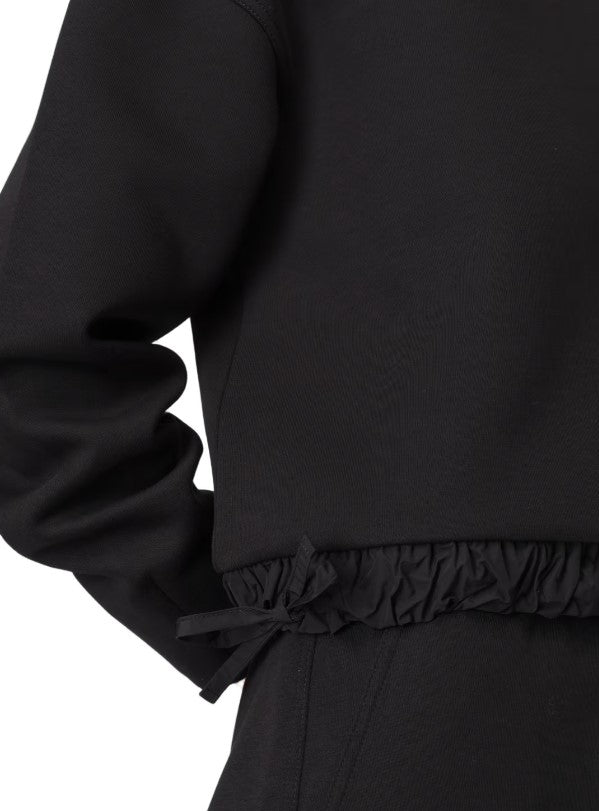 Max Mara Crewneck Knit Sweater With Ruffled Trim