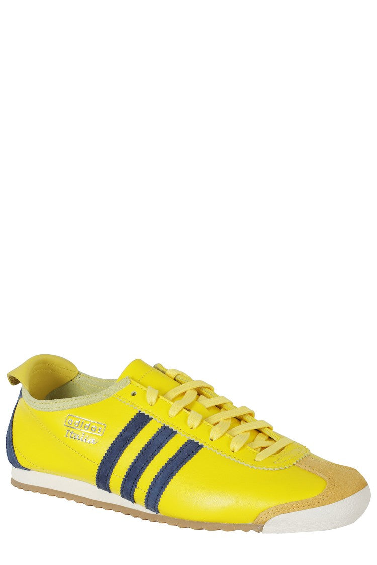 Adidas Originals Yellow Italy 60S Dark Blue Logo Leather Sneakers