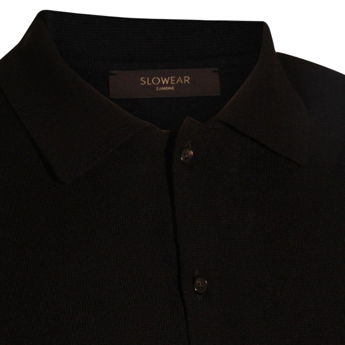 Zanone Button-Up Black Sweater With Classic Collar