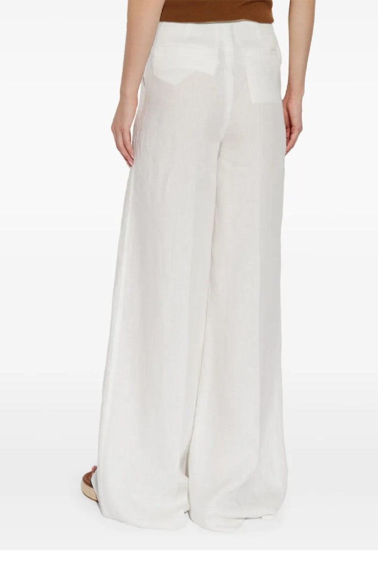 Max Mara Wide-Leg High-Waist Pants With Soft Textured Finish