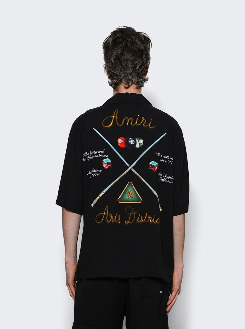 Amiri Pool Cue Bowling Shirt Black