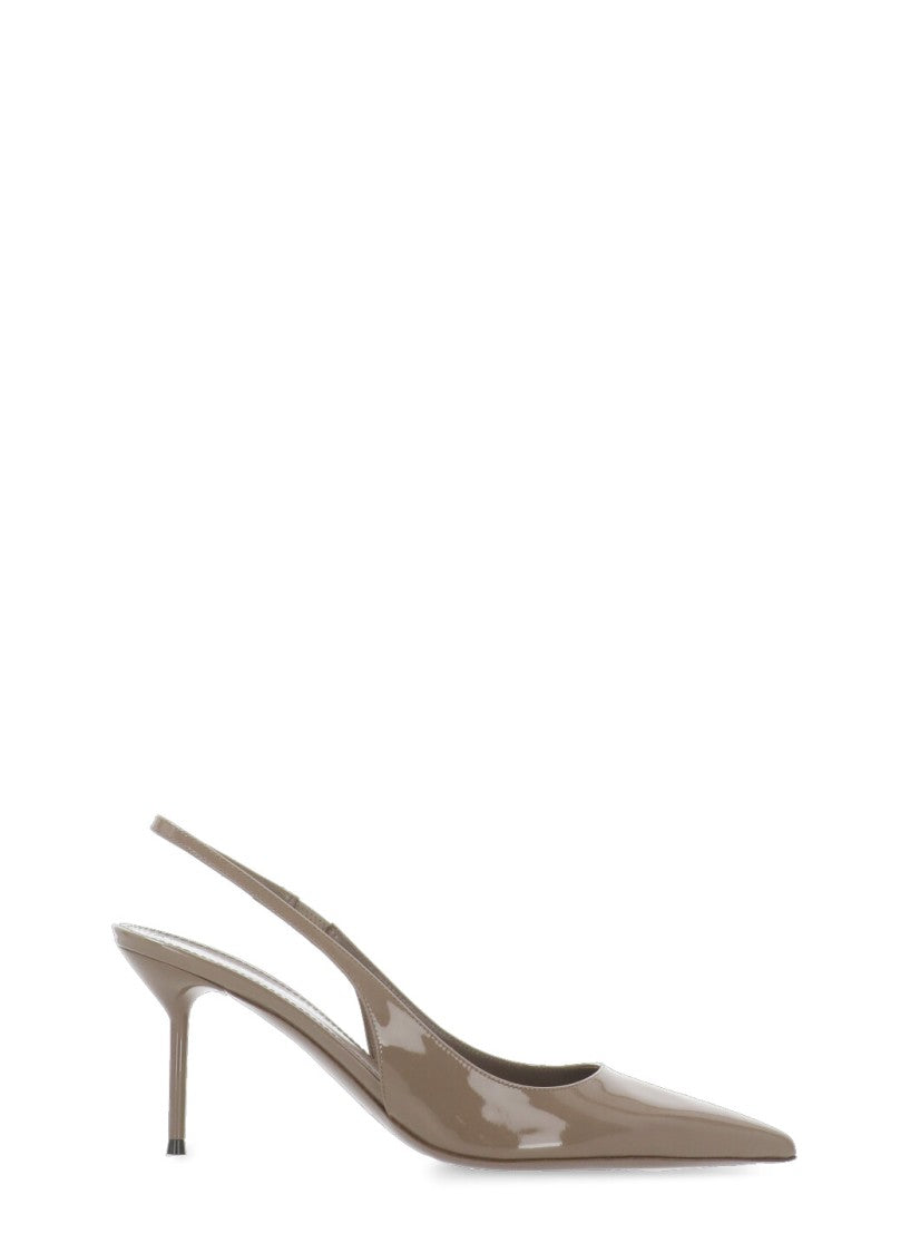 Paris Texas Pointed Arrow Toe Slingback In Glossy Patent Finish